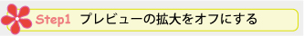 Step 1. プレビューの拡大をオフにする
