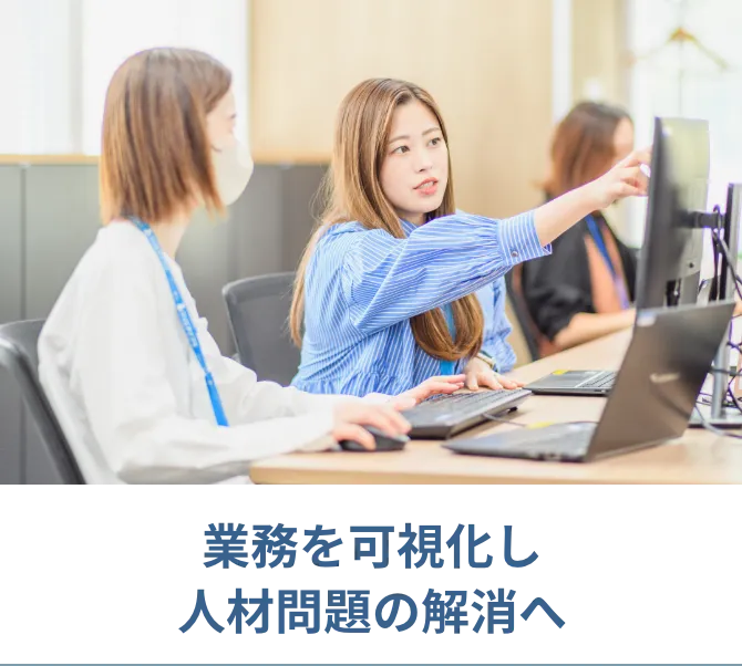 業務を可視化し、人材問題の解消へ